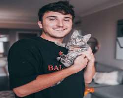 Harrison is an animal lover and he also has a pet cat.
